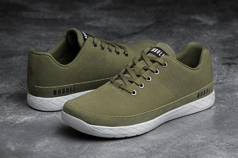 Nobull Moss Canvas Women's Trainers Olive | USA I1940L